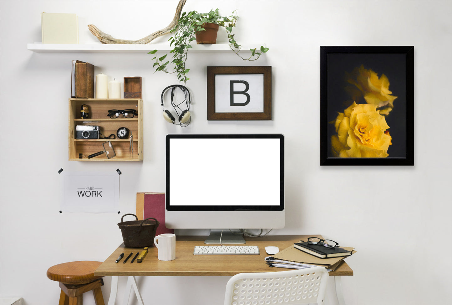 Yellow Roses By Chaos & Wonder Design - Black Framed Print - Wall Art - Americanflat