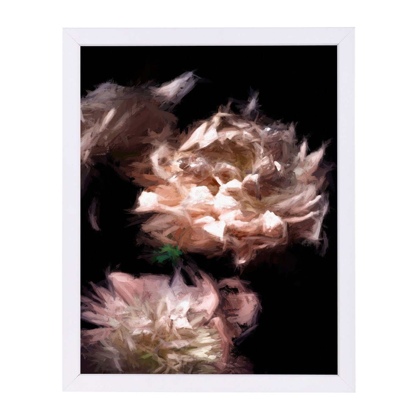 Abstract Peonies By Chaos & Wonder Design - White Framed Print - Wall Art - Americanflat