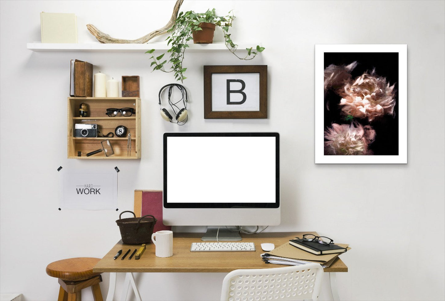 Abstract Peonies By Chaos & Wonder Design - White Framed Print - Wall Art - Americanflat