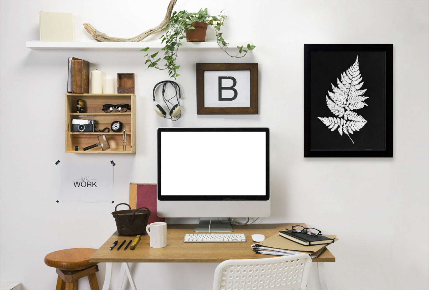 White Fern I Master Layer By Chaos & Wonder Design - Black Framed Print - Wall Art - Americanflat