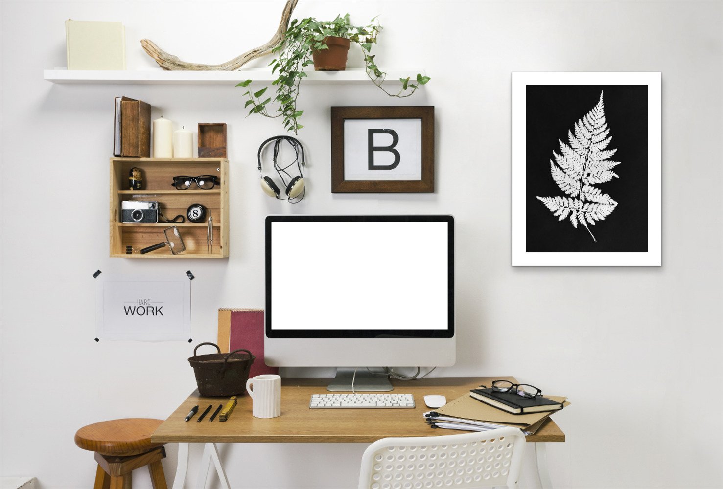 White Fern I Master Layer By Chaos & Wonder Design - Framed Print - Americanflat