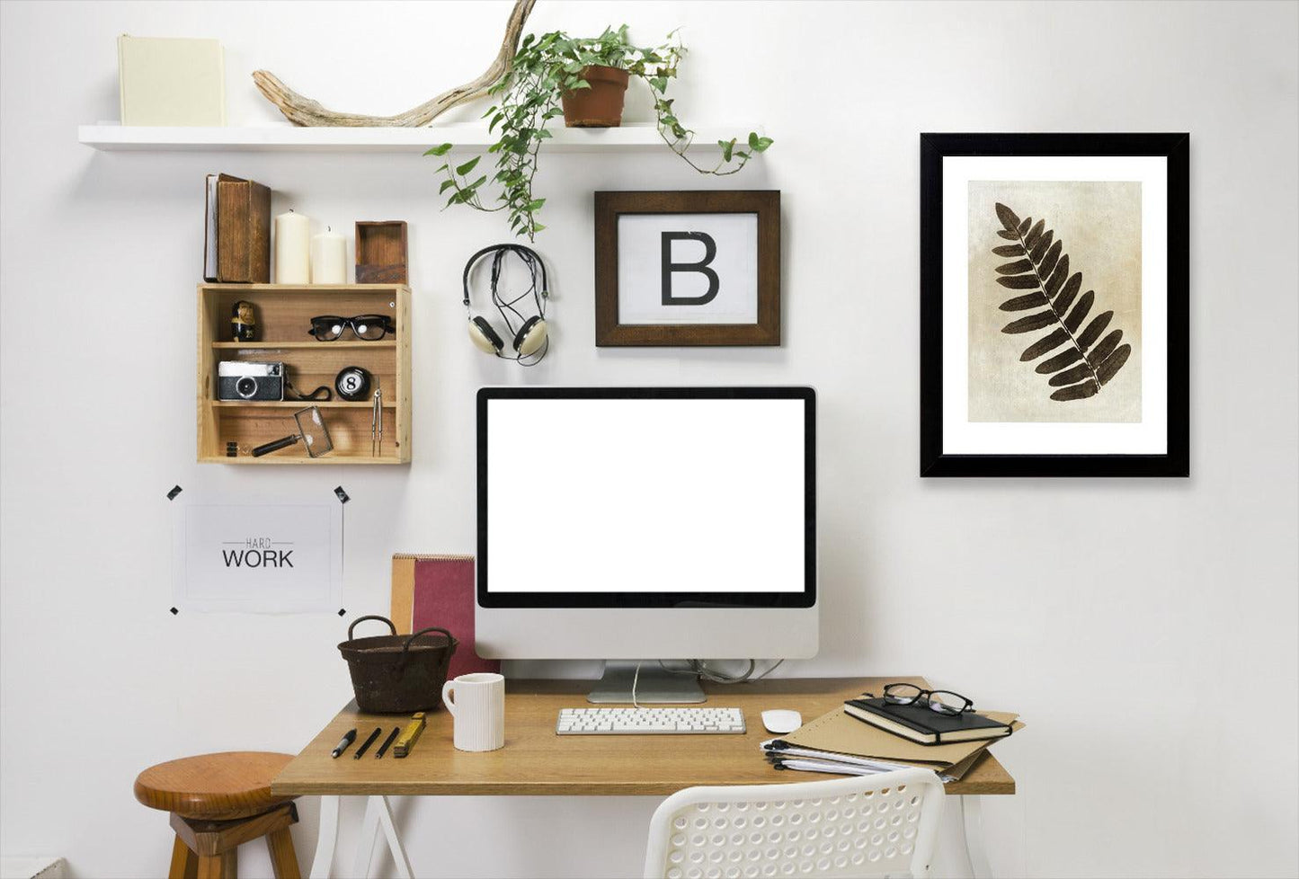 Sepia Leaf Collage Ii By Chaos & Wonder Design - Black Framed Print - Wall Art - Americanflat