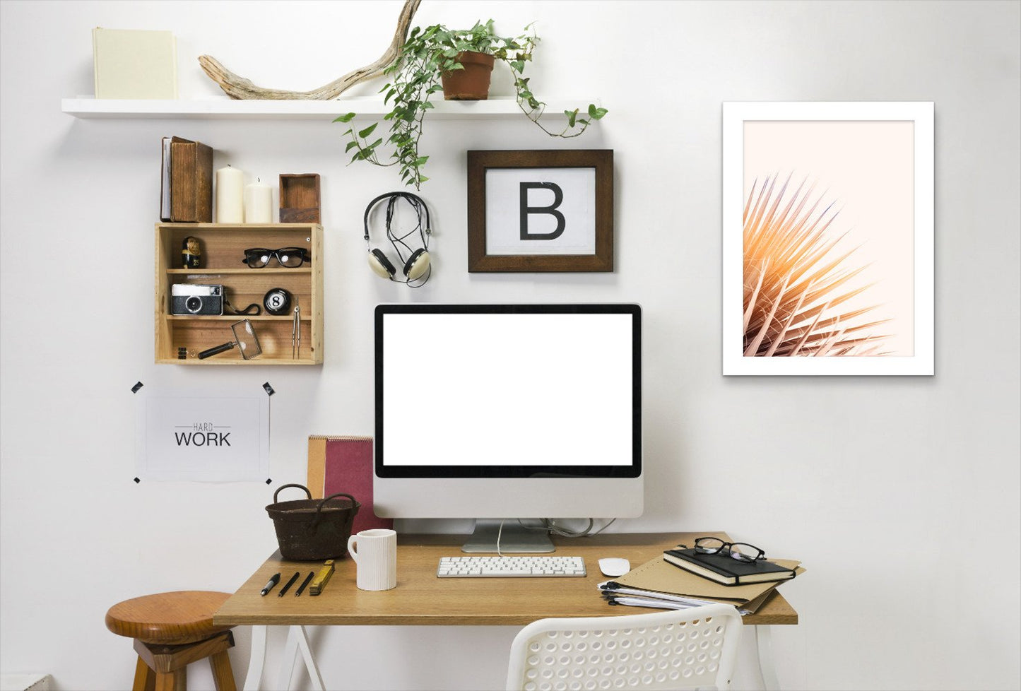 Pastel Palm By Chaos & Wonder Design - Framed Print - Americanflat