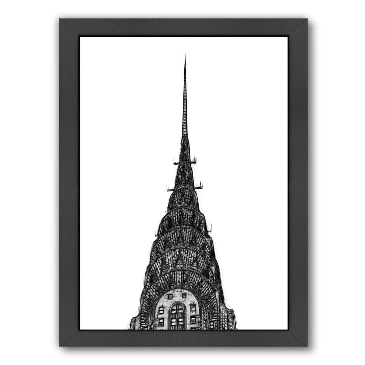 Scribble Chrysler By Chaos & Wonder Design - Black Framed Print - Wall Art - Americanflat