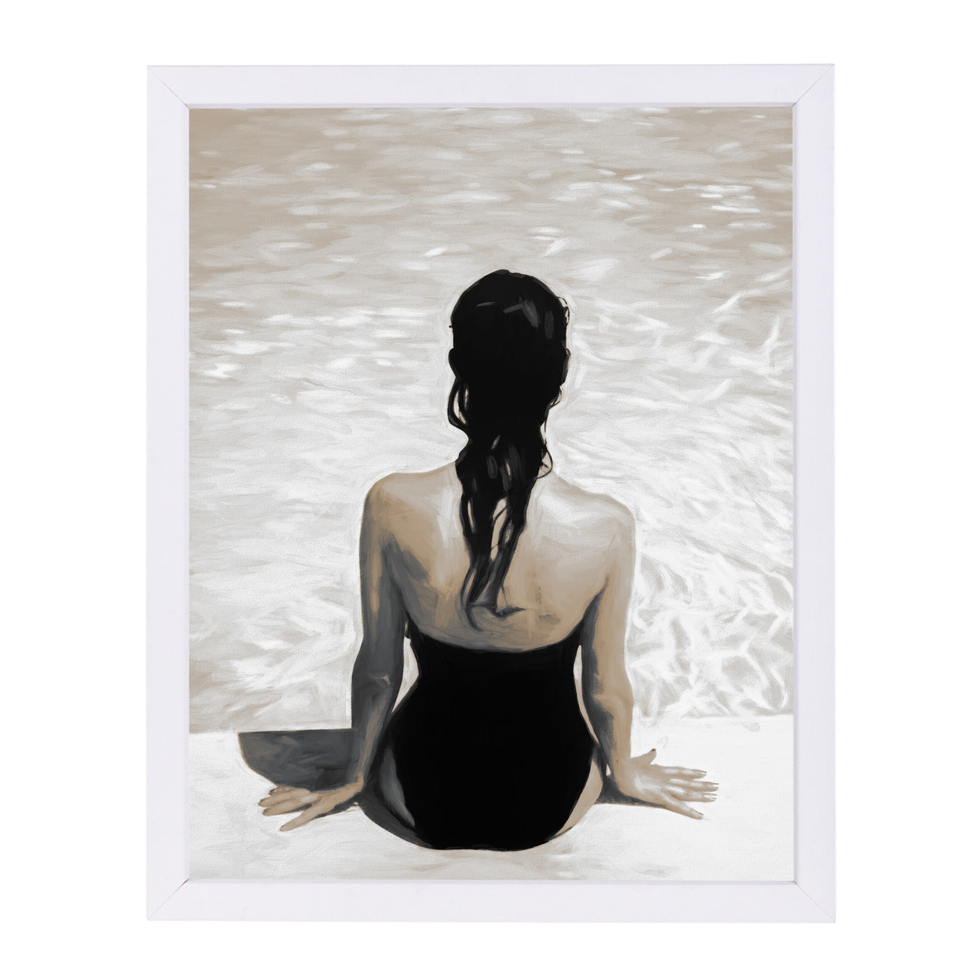 By The Pool Sepia By Chaos & Wonder Design - White Framed Print - Wall Art - Americanflat