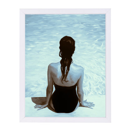 By The Pool Blue Ii By Chaos & Wonder Design - White Framed Print - Wall Art - Americanflat