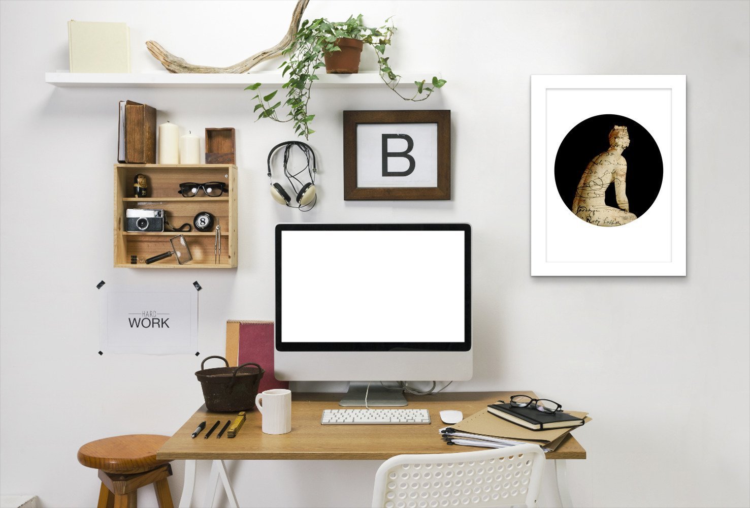 Alt Venus Collage Sepia By Chaos & Wonder Design - White Framed Print - Wall Art - Americanflat