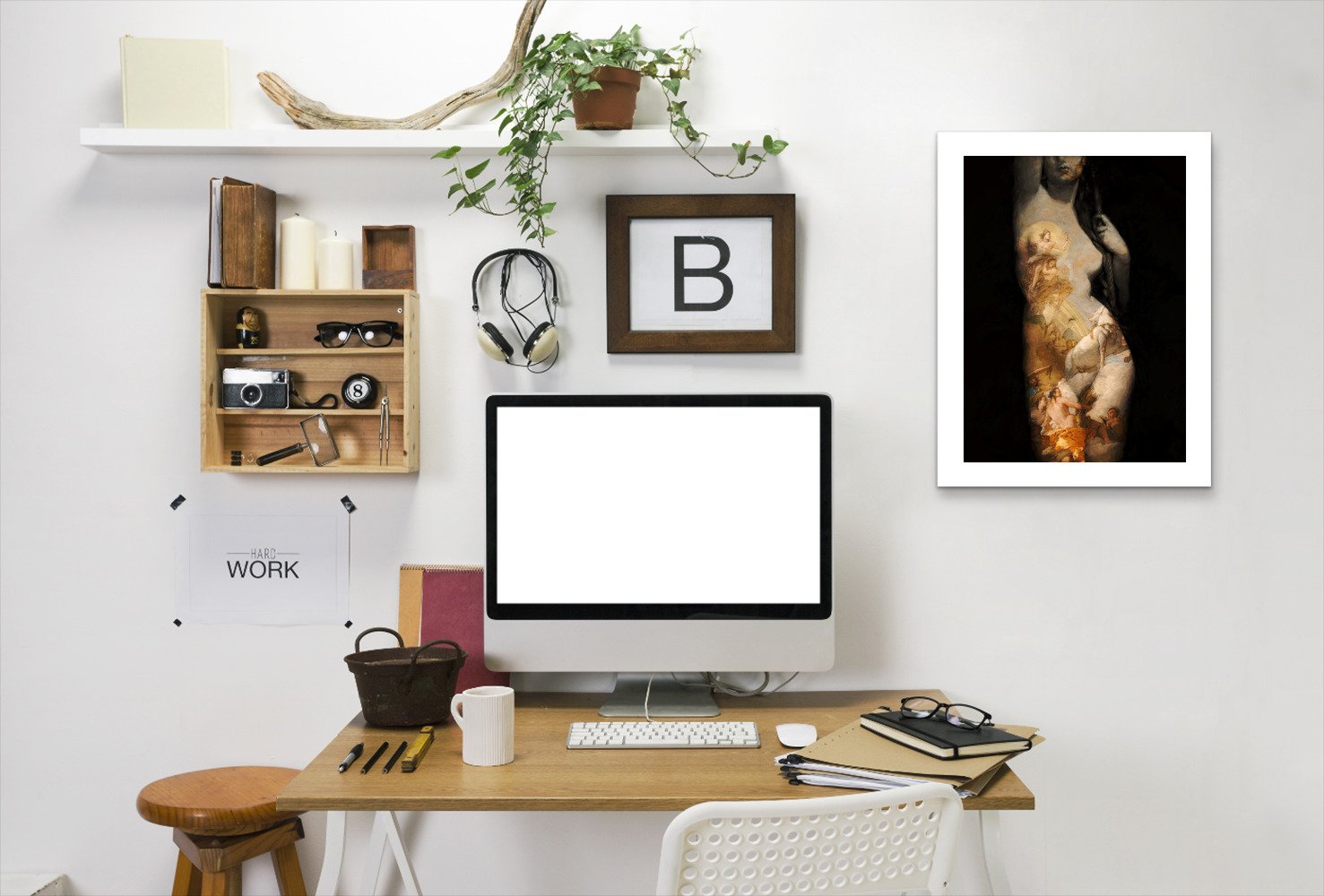 Figure Painting Collage By Chaos & Wonder Design - Framed Print - Americanflat