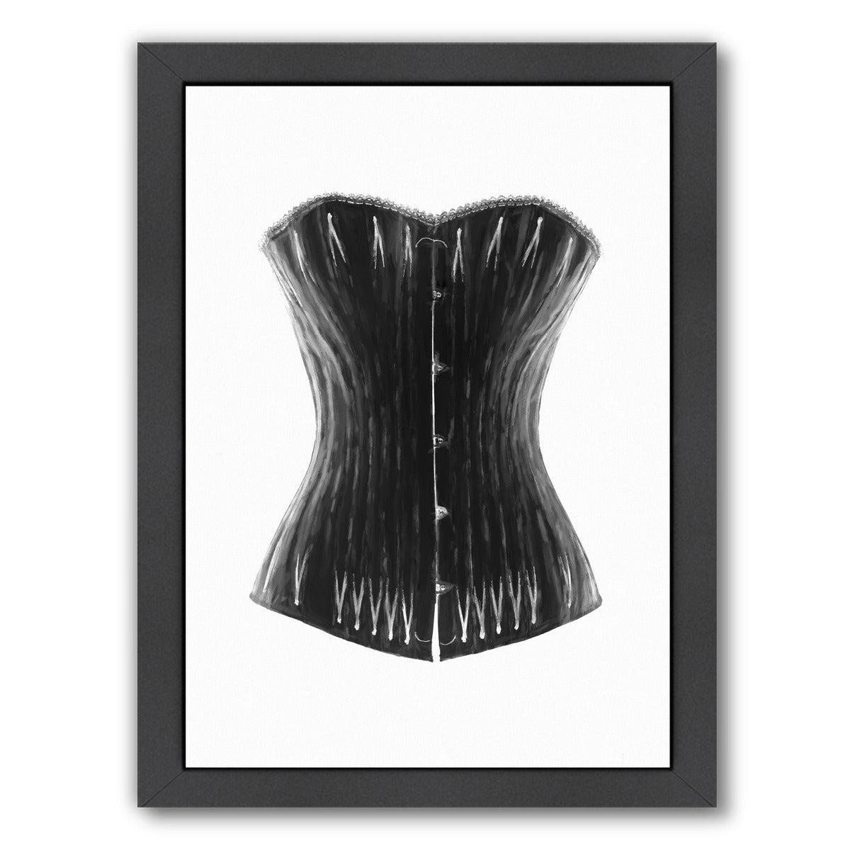 Vintage Corset I By Chaos & Wonder Design - Black Framed Print - Wall Art - Americanflat