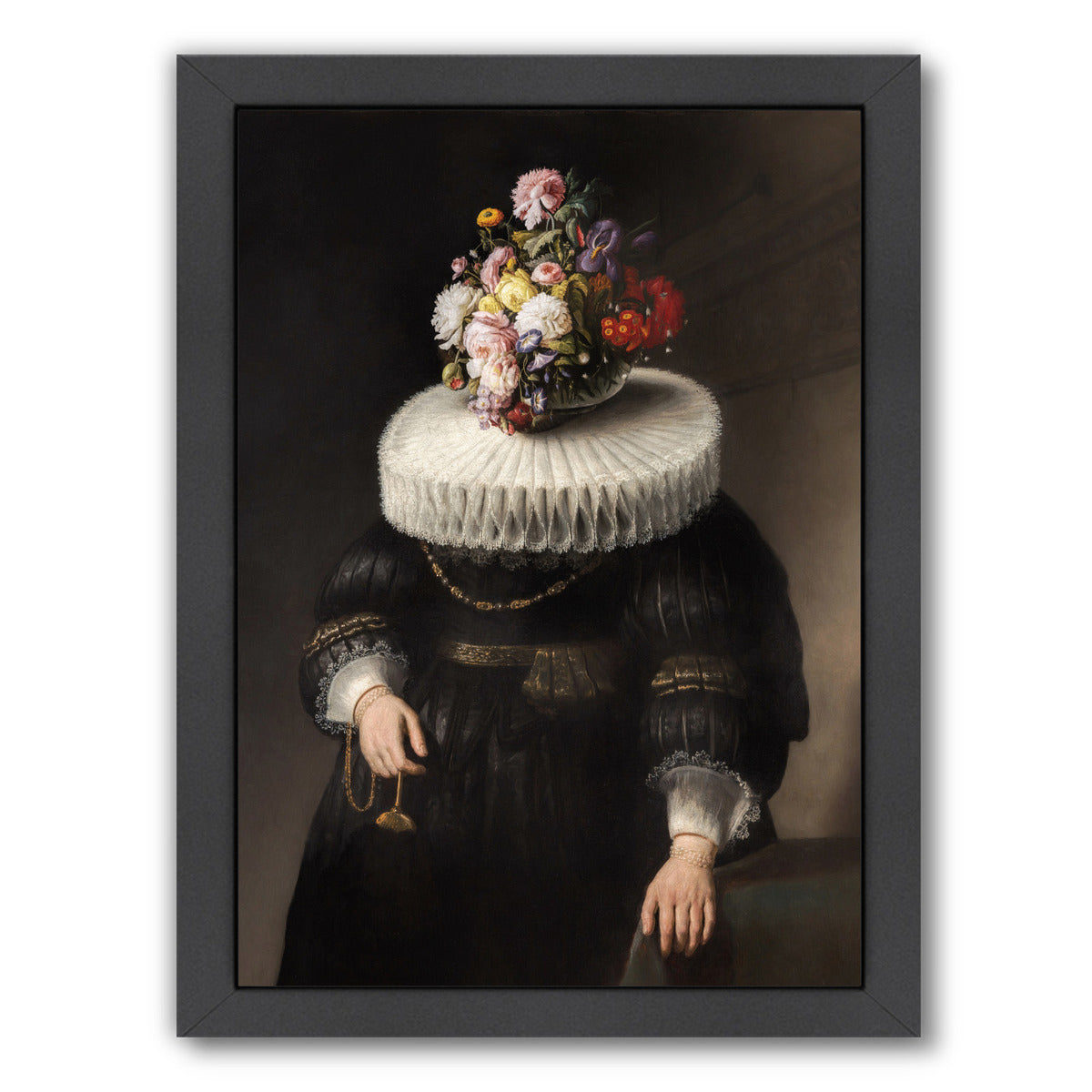 Flower Portrait Dutch By Chaos & Wonder Design - Black Framed Print - Wall Art - Americanflat