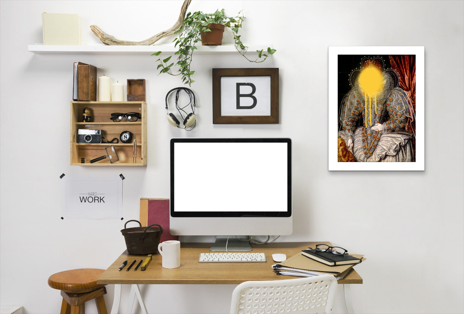 Elizabethan Portrait By Chaos & Wonder Design - White Framed Print - Wall Art - Americanflat