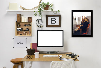 Hipster Altered Portrait By Chaos & Wonder Design - Black Framed Print - Wall Art - Americanflat