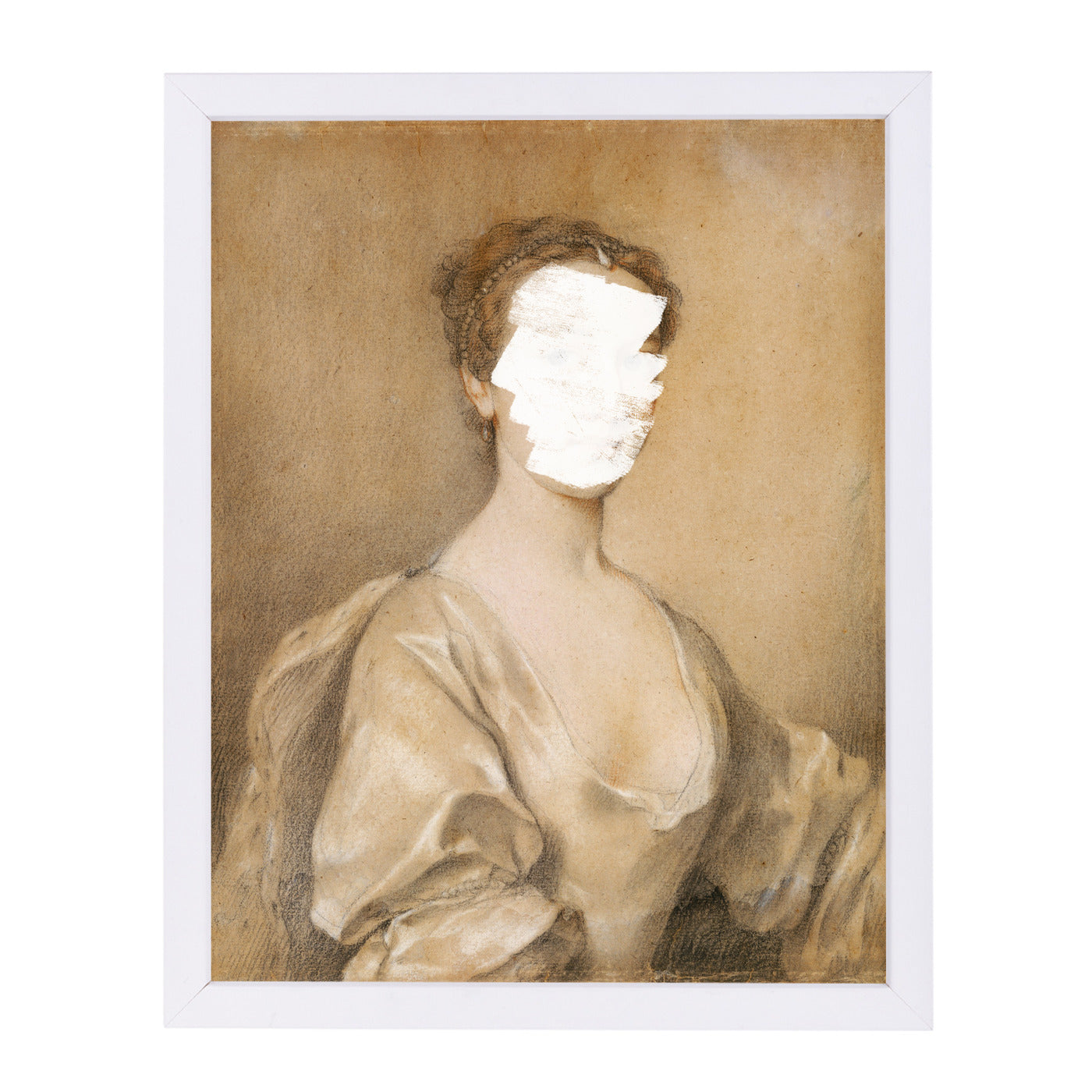 Portrait Drawing By Chaos & Wonder Design - White Framed Print - Wall Art - Americanflat