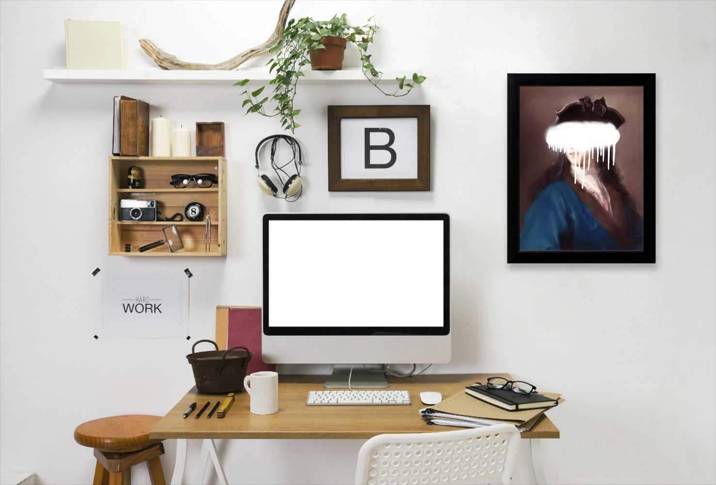 Defaced Portrait By Chaos & Wonder Design - Black Framed Print - Wall Art - Americanflat