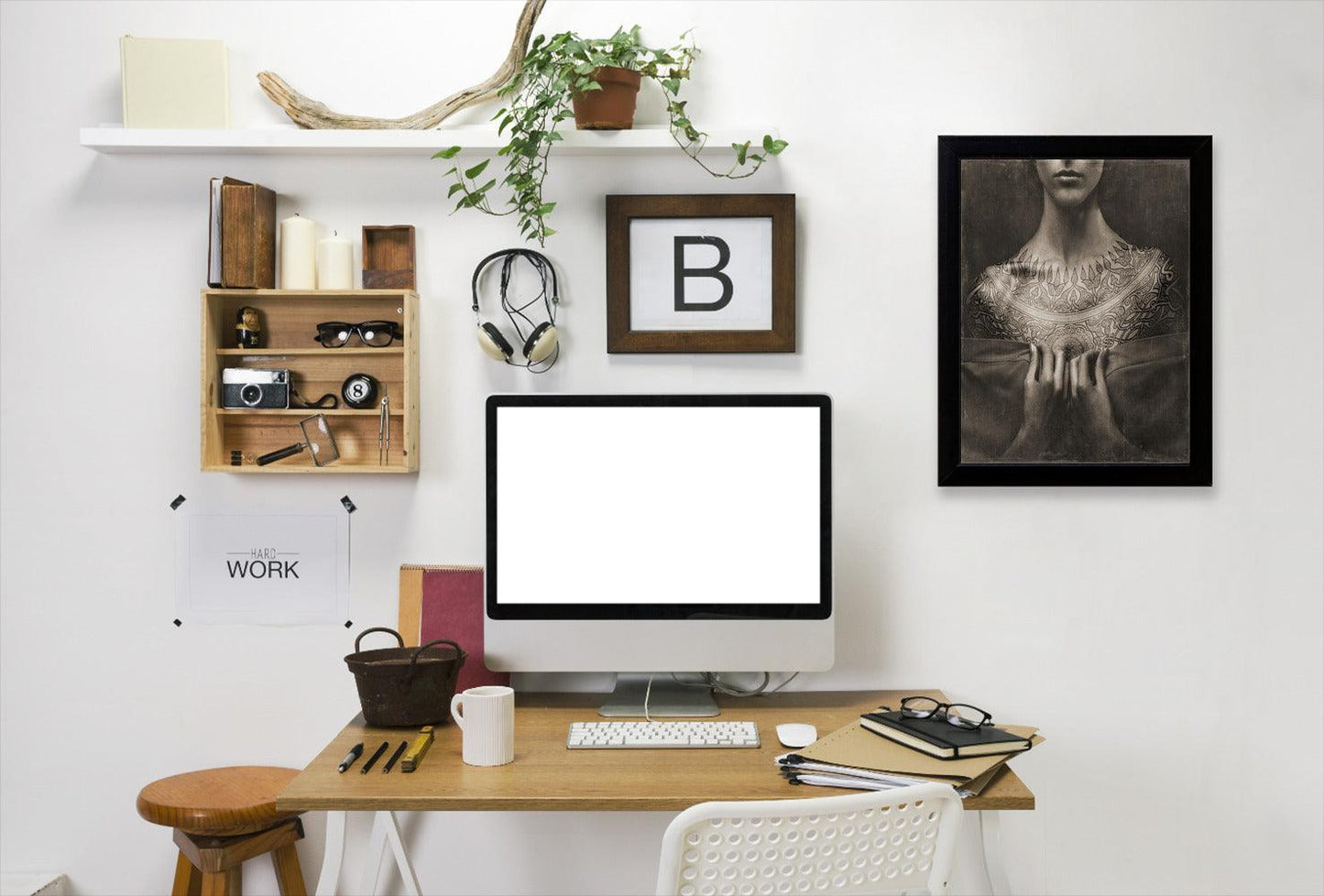 Sepia Tattoo Collage By Chaos & Wonder Design - Black Framed Print - Wall Art - Americanflat