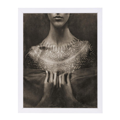 Sepia Tattoo Collage By Chaos & Wonder Design - White Framed Print - Wall Art - Americanflat