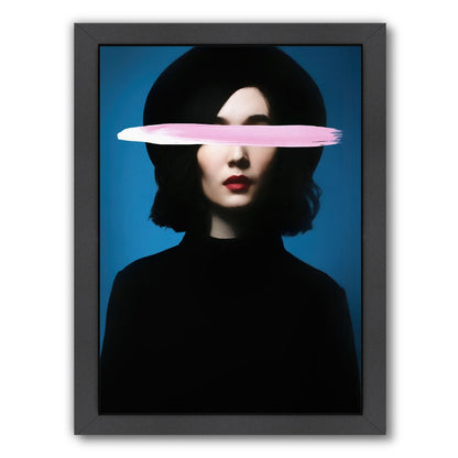 Black Hat Portrait By Chaos & Wonder Design - Black Framed Print - Wall Art - Americanflat