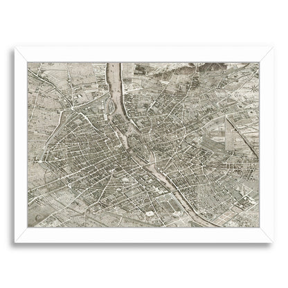 Map Paris By Chaos & Wonder Design - White Framed Print - Wall Art - Americanflat