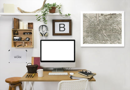 Map Paris By Chaos & Wonder Design - White Framed Print - Wall Art - Americanflat