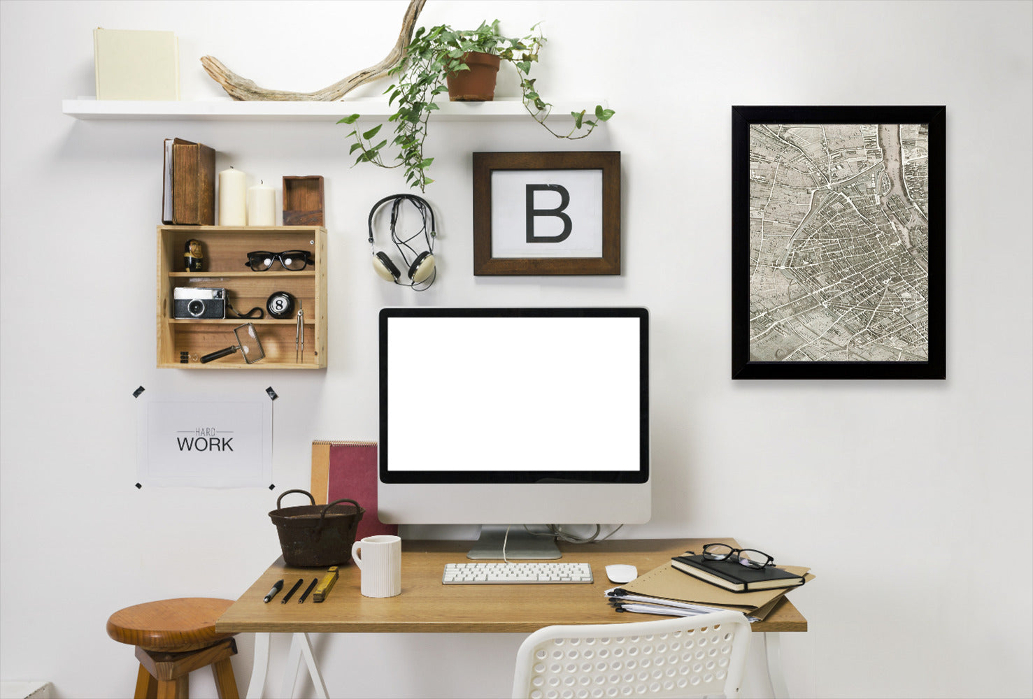 Map Paris I By Chaos & Wonder Design - Black Framed Print - Wall Art - Americanflat