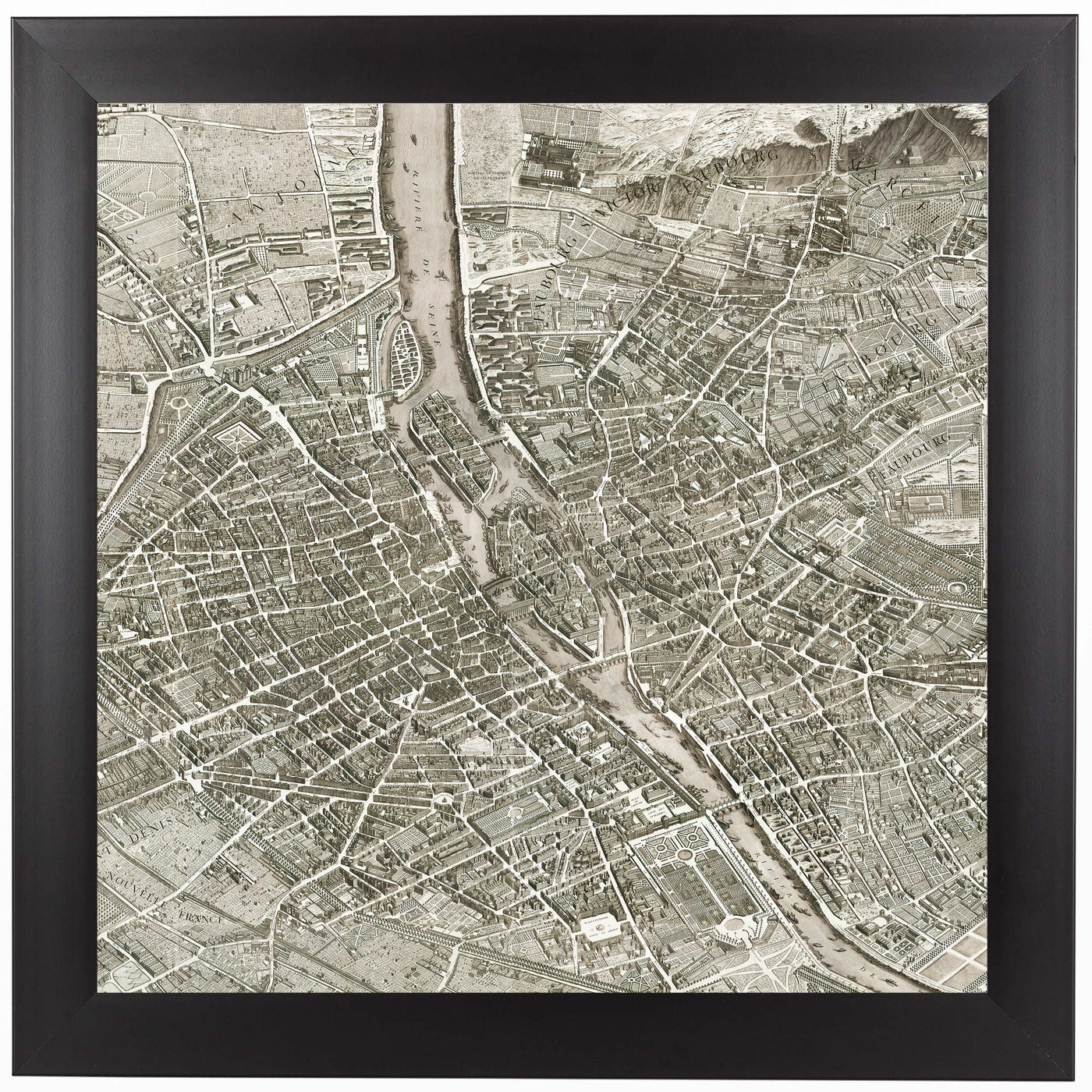 Map Paris III by Chaos & Wonder Design Black Framed Print - Wall Art - Americanflat