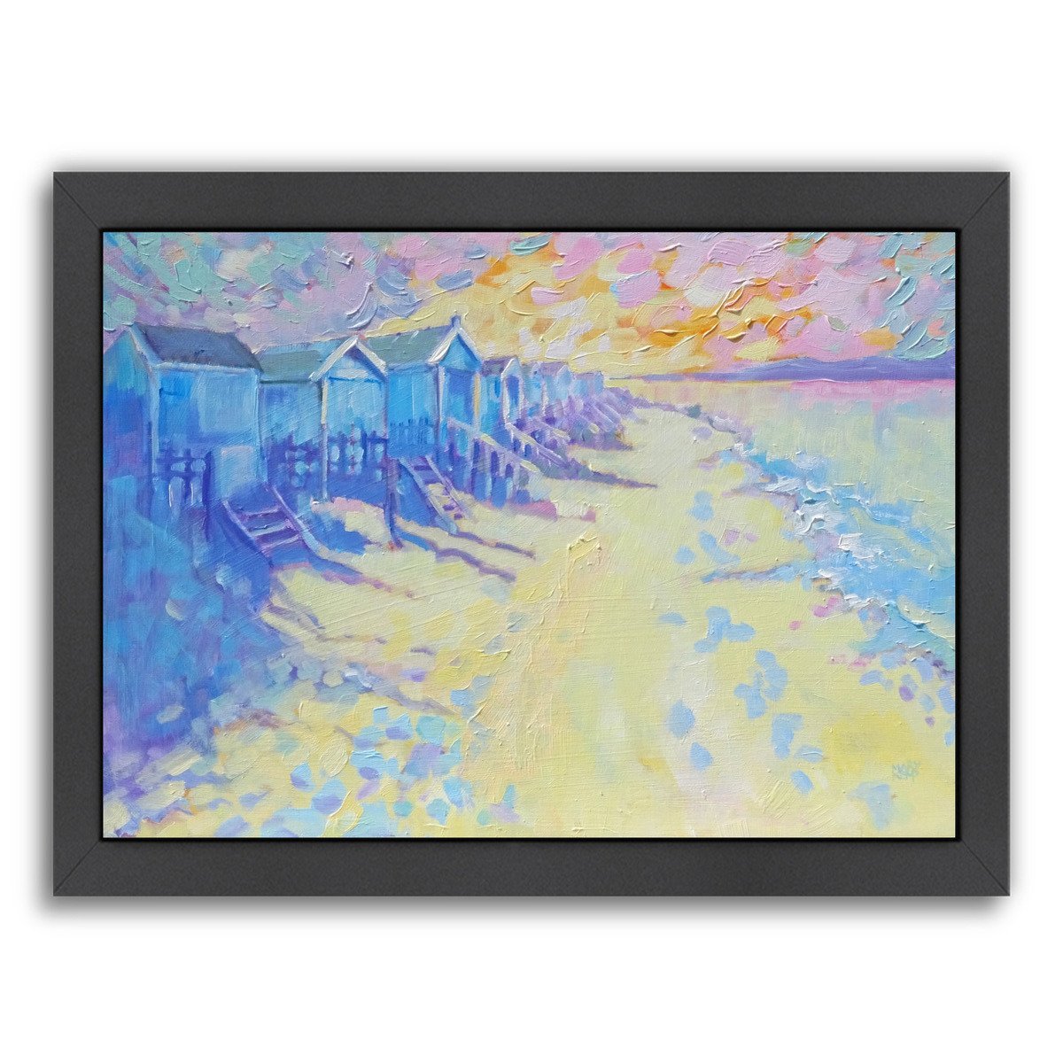 Beach Huts By Mary Kemp - Black Framed Print - Wall Art - Americanflat