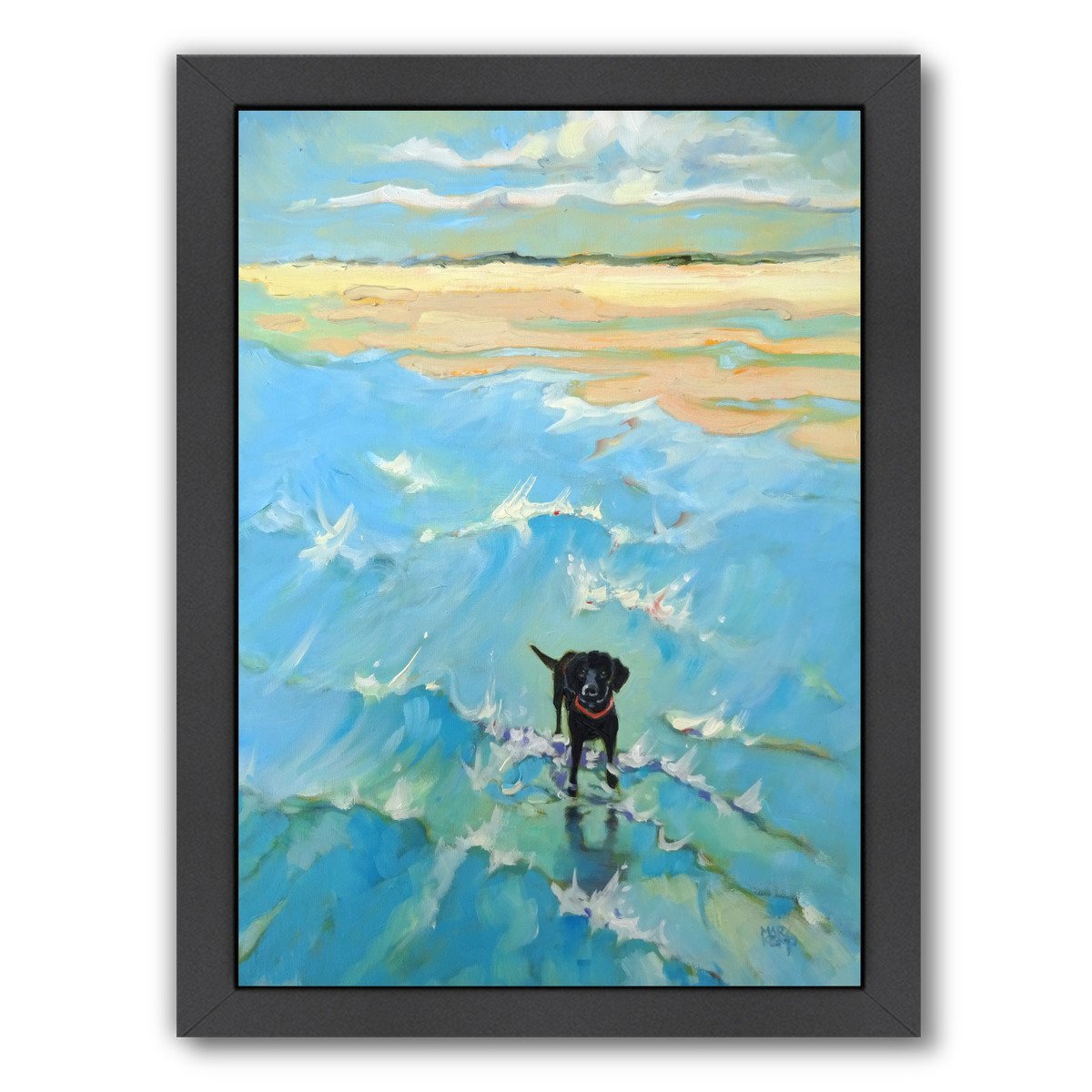 Black Labrador By Mary Kemp - Black Framed Print - Wall Art - Americanflat