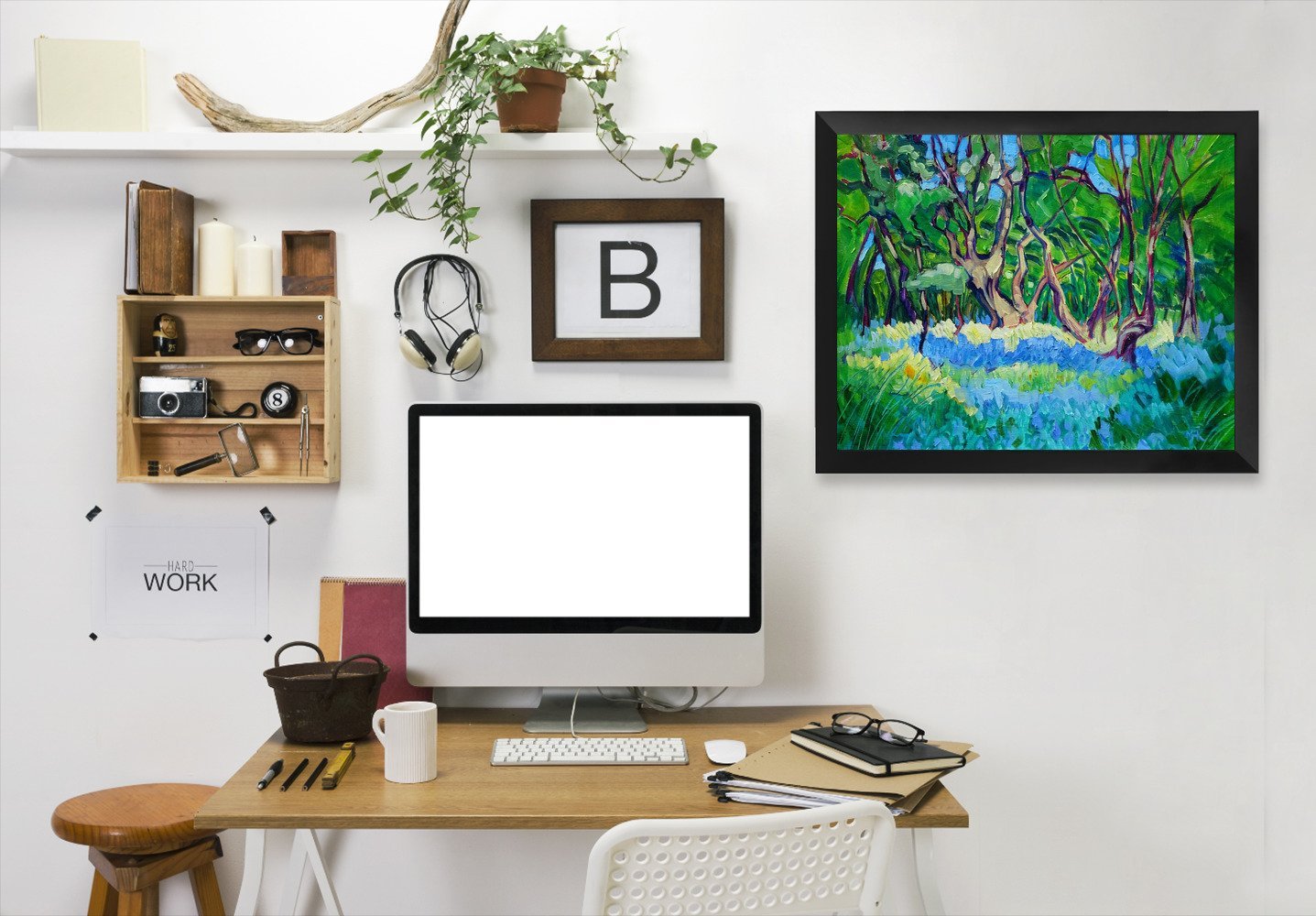 Bluebell Wood By Mary Kemp - Black Framed Print - Wall Art - Americanflat