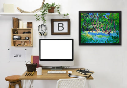 Bluebell Wood By Mary Kemp - Black Framed Print - Wall Art - Americanflat