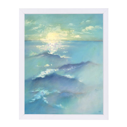 Brooding Sea By Mary Kemp - White Framed Print - Wall Art - Americanflat
