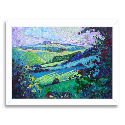 Derbyshire Hills By Mary Kemp - White Framed Print - Wall Art - Americanflat