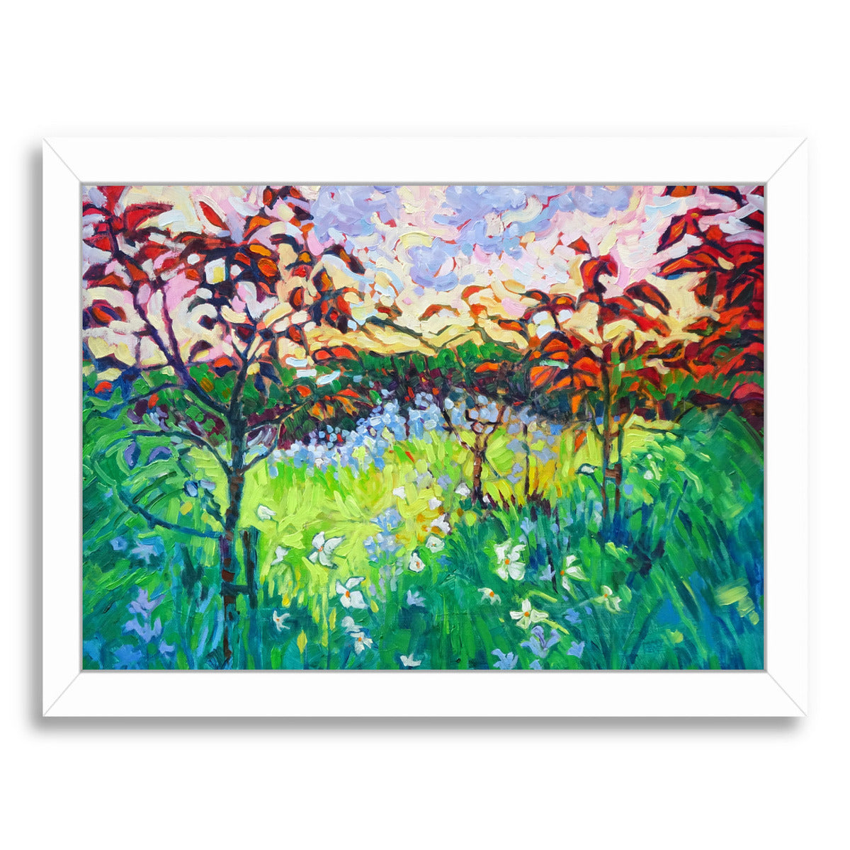 Garden At Houghton Hall By Mary Kemp - White Framed Print - Wall Art - Americanflat