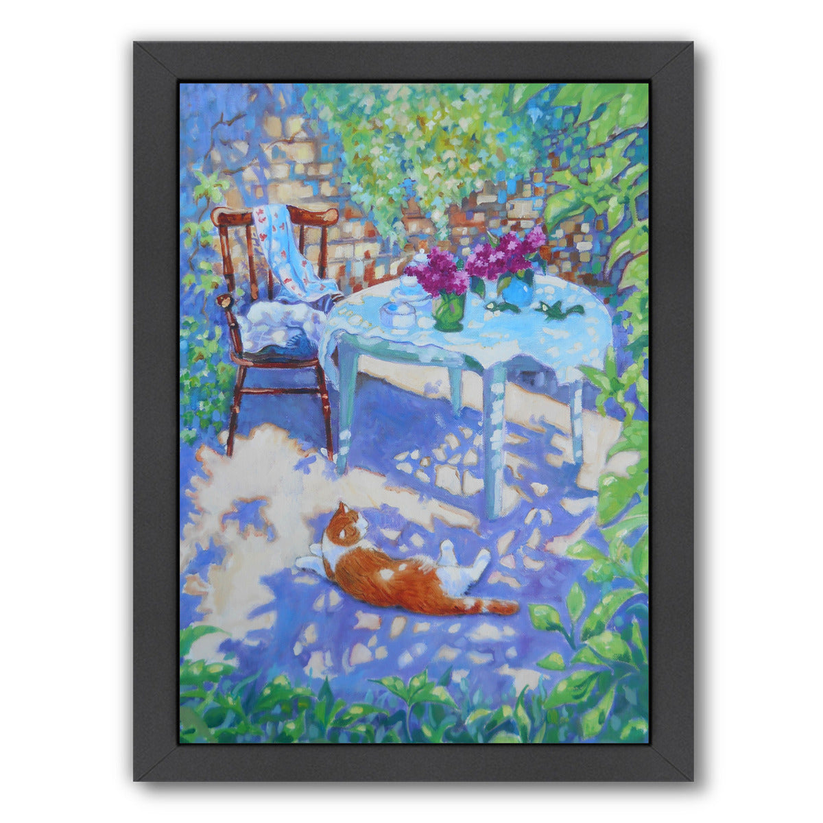 Ginger Cat In The Shadows By Mary Kemp - Black Framed Print - Wall Art - Americanflat