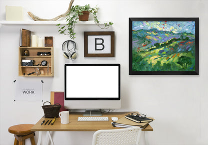 Hillside By Mary Kemp - Black Framed Print - Wall Art - Americanflat