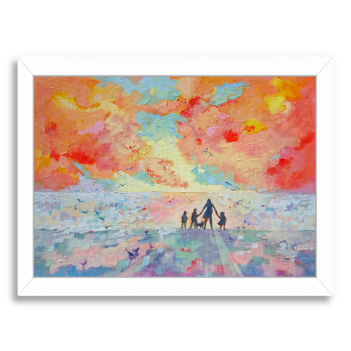 On The Edge By Mary Kemp - White Framed Print - Wall Art - Americanflat