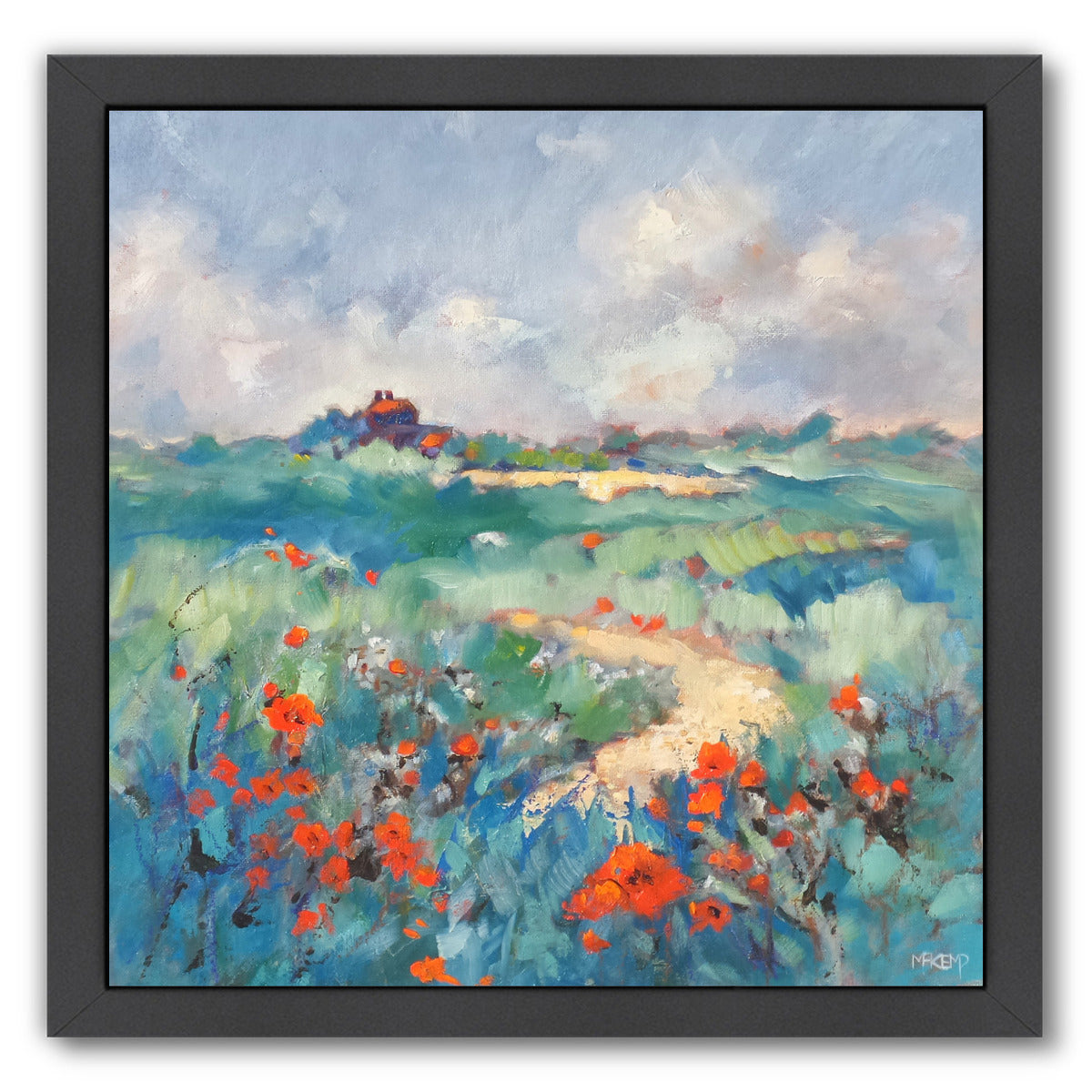Poppies In Norfolk By Mary Kemp - Black Framed Print - Wall Art - Americanflat