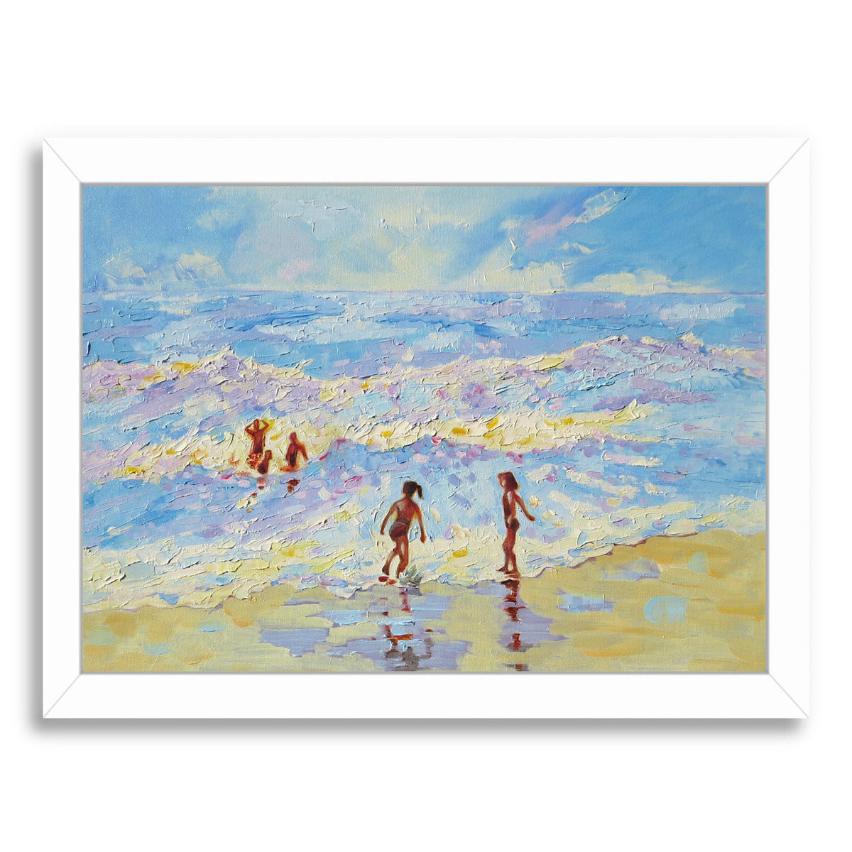 Summer Holiday By Mary Kemp - White Framed Print - Wall Art - Americanflat
