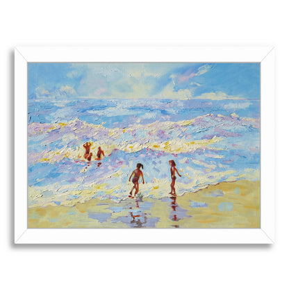 Summer Holiday By Mary Kemp - White Framed Print - Wall Art - Americanflat