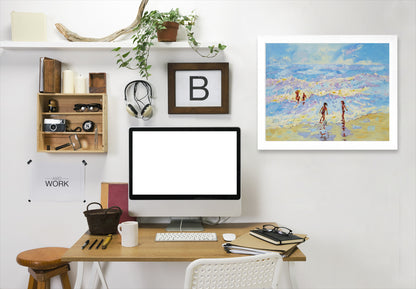 Summer Holiday By Mary Kemp - White Framed Print - Wall Art - Americanflat