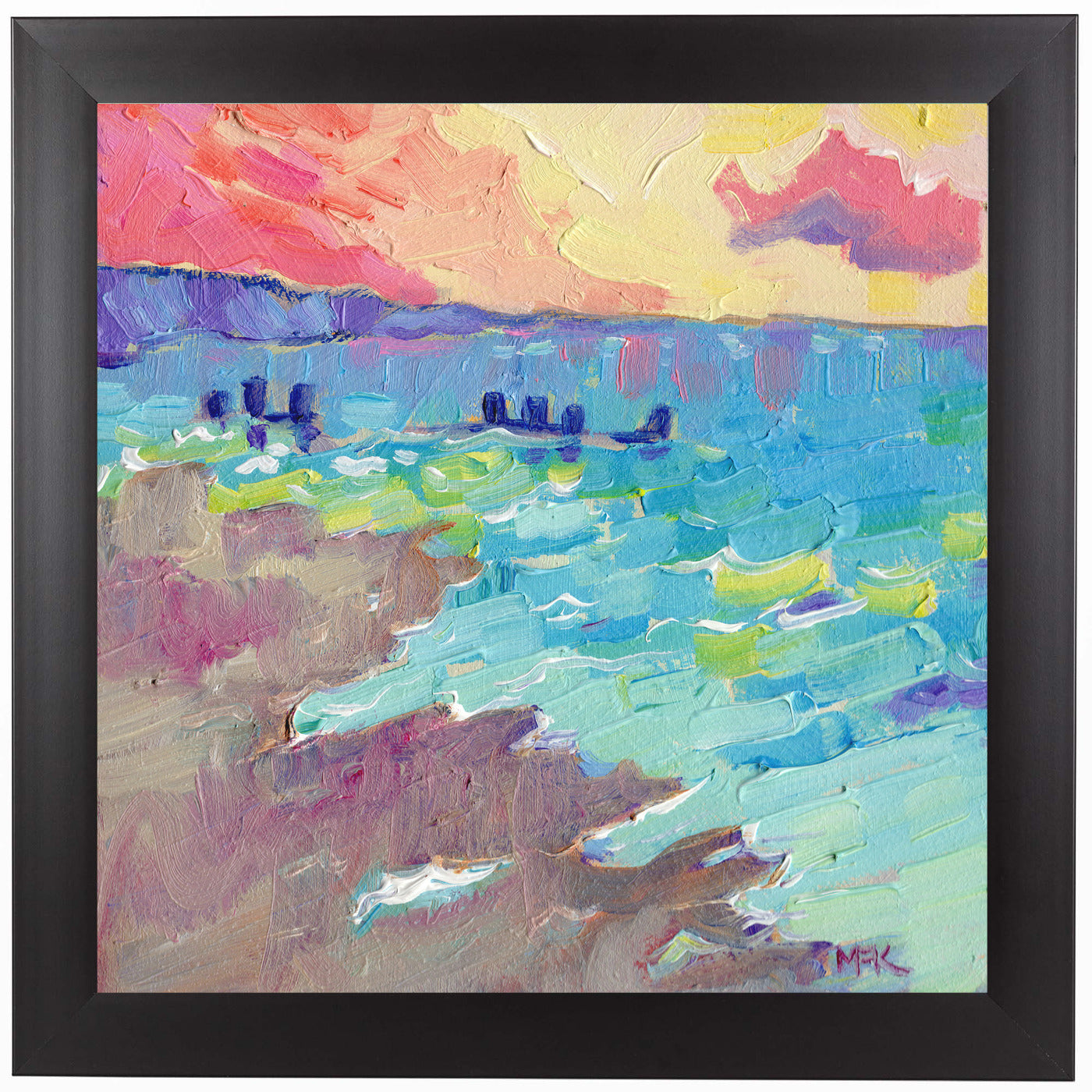 Norfolk Beach by Mary Kemp Black Framed Print - Wall Art - Americanflat