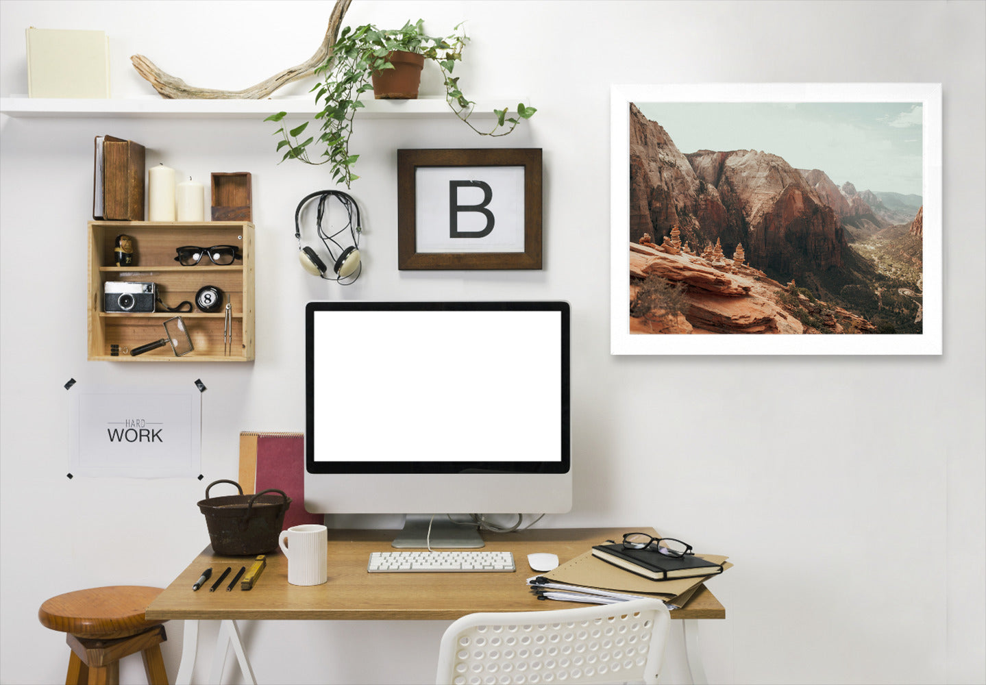 Zion National Park By Natalie Allen - White Framed Print - Wall Art - Americanflat