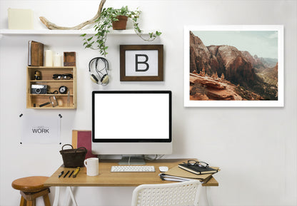 Zion National Park By Natalie Allen - White Framed Print - Wall Art - Americanflat