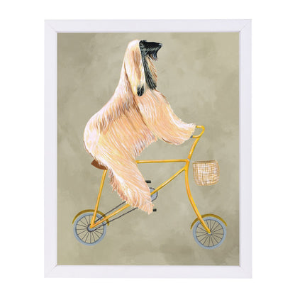 Afghan Dog On Bicycle By Coco De Paris - Framed Print - Americanflat