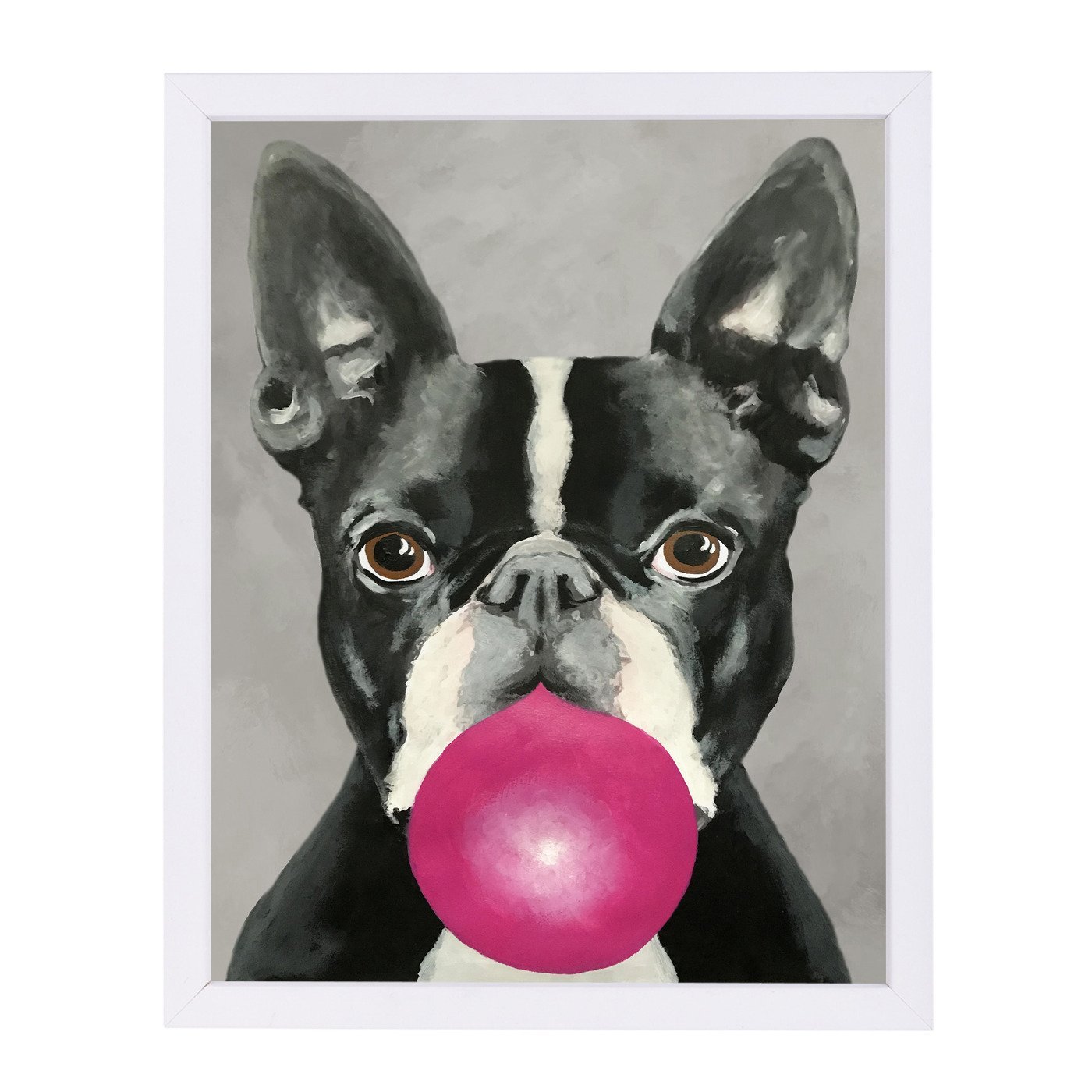 Boston Terrier With Bubblegum By Coco De Paris - Framed Print - Americanflat