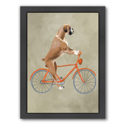 Boxer On Bicycle By Coco De Paris - Black Framed Print - Wall Art - Americanflat