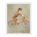 Boxer On Bicycle By Coco De Paris - White Framed Print - Wall Art - Americanflat