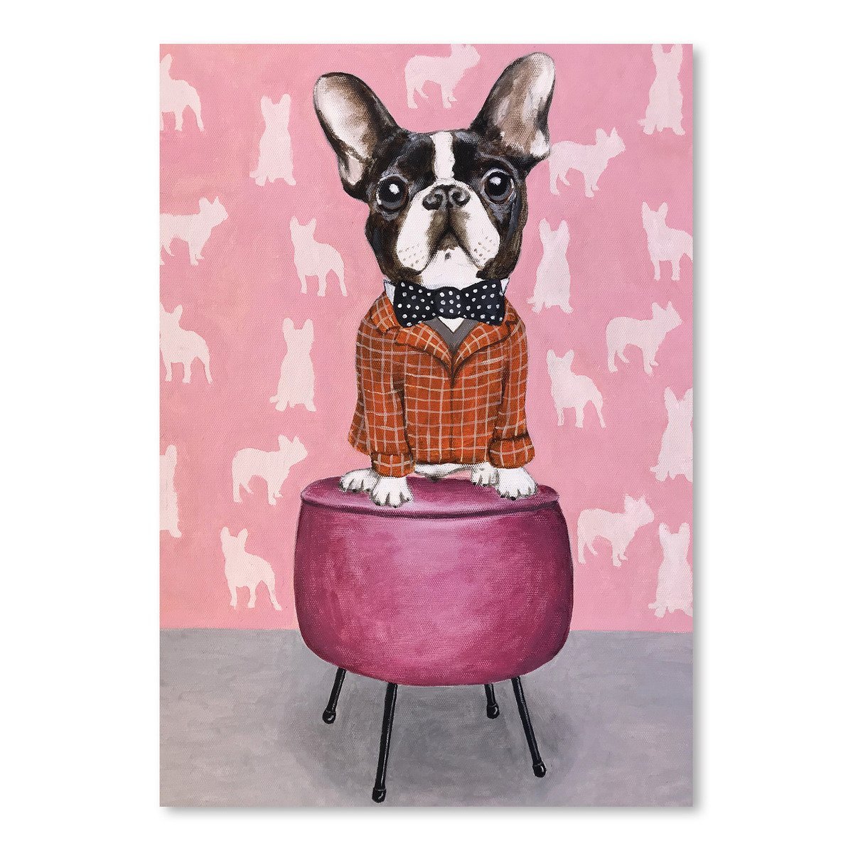 Bulldog On Pouf by Coco de Paris - Art Print - Americanflat
