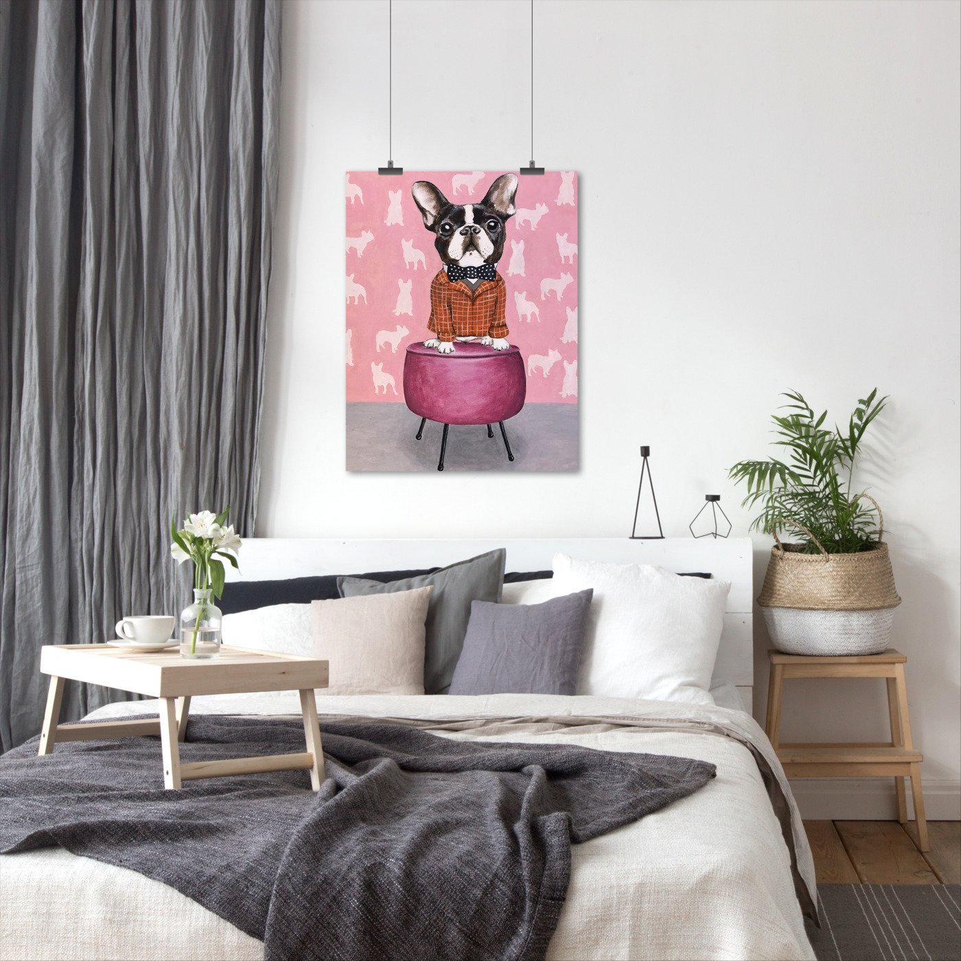Bulldog On Pouf by Coco de Paris - Art Print - Americanflat