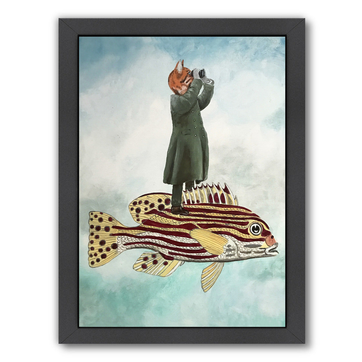 Cat Fish By Coco De Paris - Black Framed Print - Wall Art - Americanflat