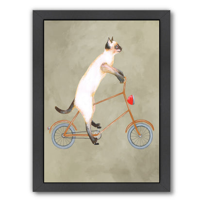 Cat On Bicycle By Coco De Paris - Black Framed Print - Wall Art - Americanflat